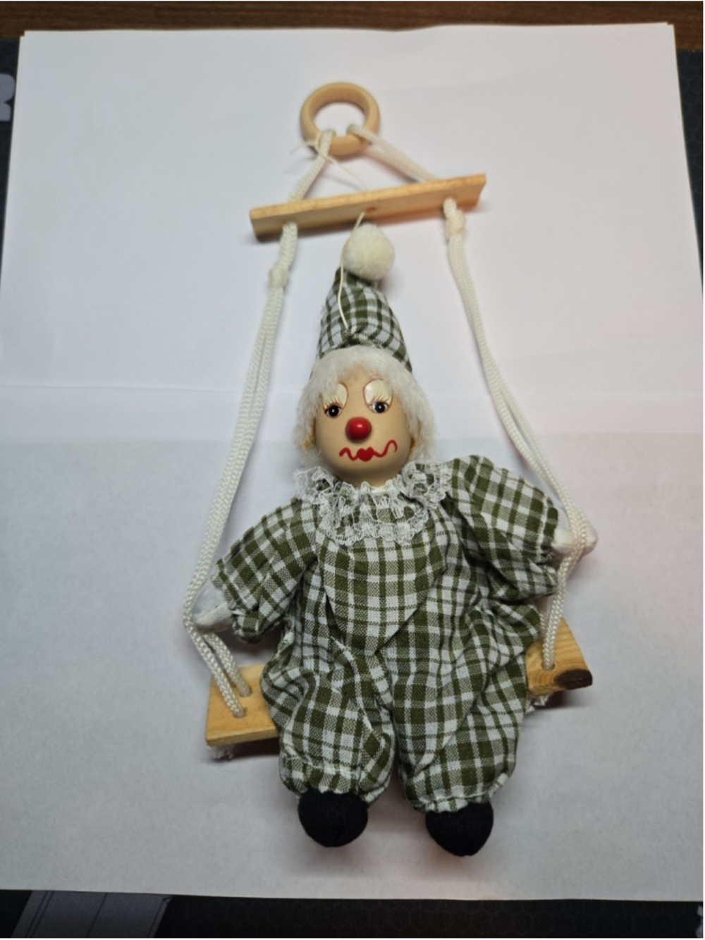 Marionette Clown String Puppet Doll Clown On Swing